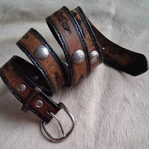 Chunky Leather Western Belt